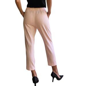 Wilfred Cohen Cropped Pleated Dress Pants Pull On Soft Blush Pink 4